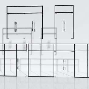 现代玻璃门3D模型下载